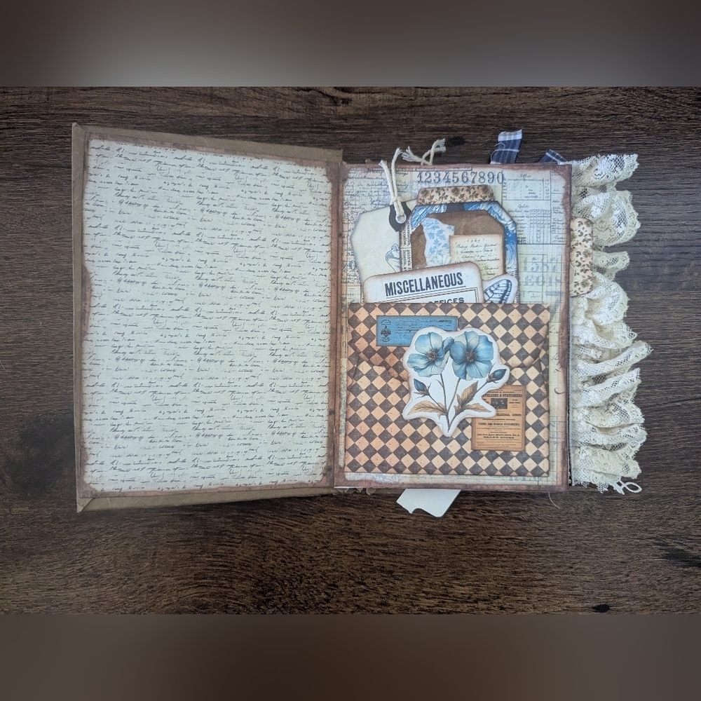 🌻Vintage Cinema Floral Junk Journal-Handmade- Recycled-Primitive-Rustic/ Nature - Picture 2 of 11